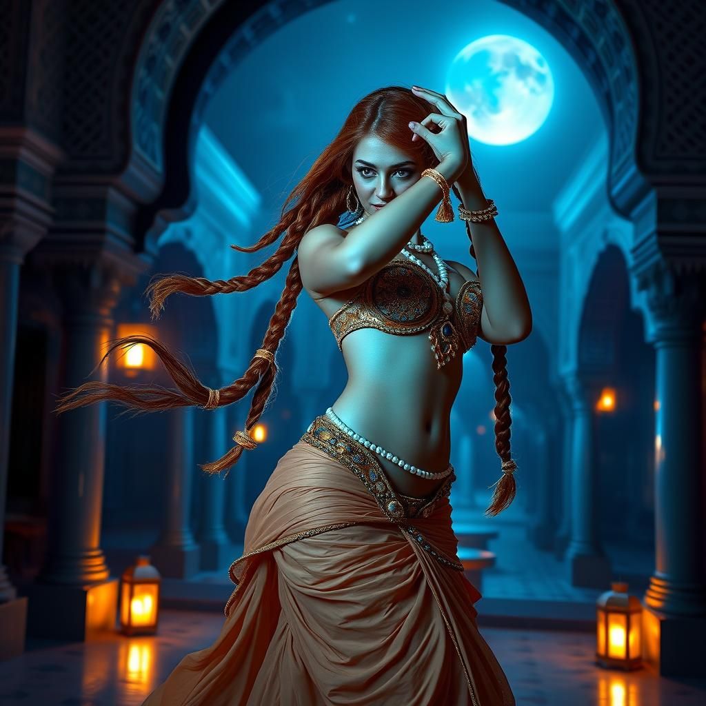 Belly Dancer in Kasbah, Mystical Art Style
