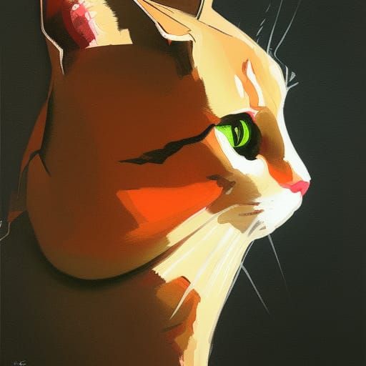 Grumpy Cat Gouache Concept Art in 8K