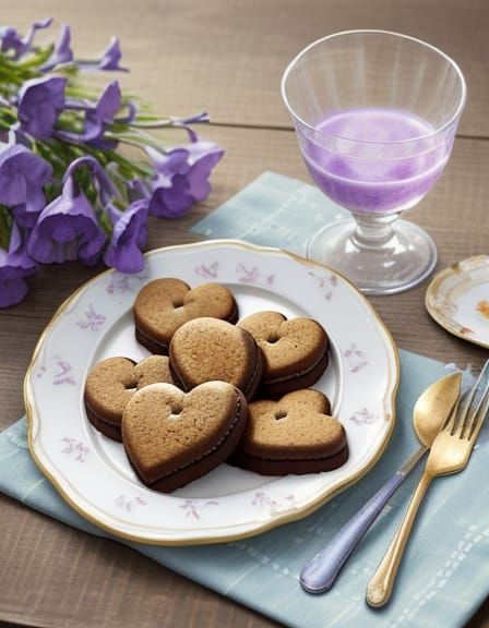 "Bluebells, crocuses and heart-shaped chocolate cookies" 