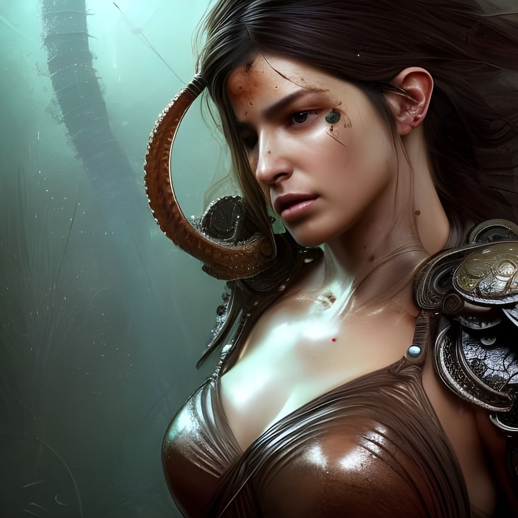 Majestic Cleric in Leather Armor: Hyperdetailed Portrait