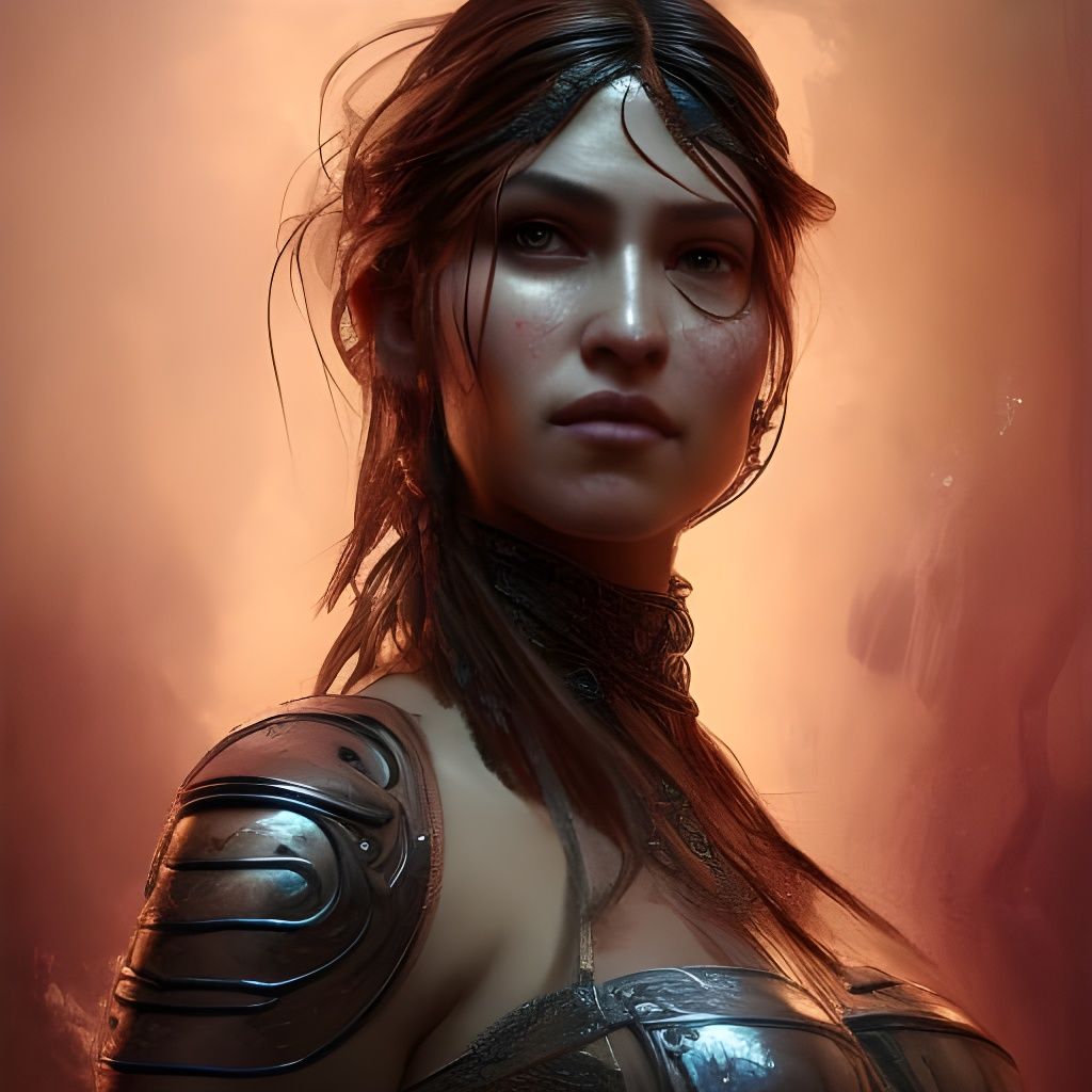 Majestic Cleric in Leather Armor: Detailed Portrait