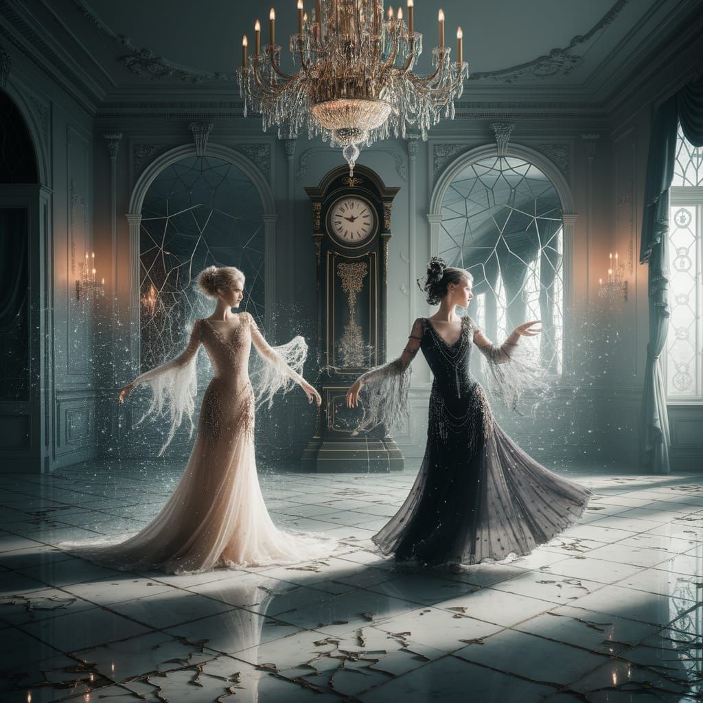 Ethereal Ghosts Dance in Abandoned Ballroom