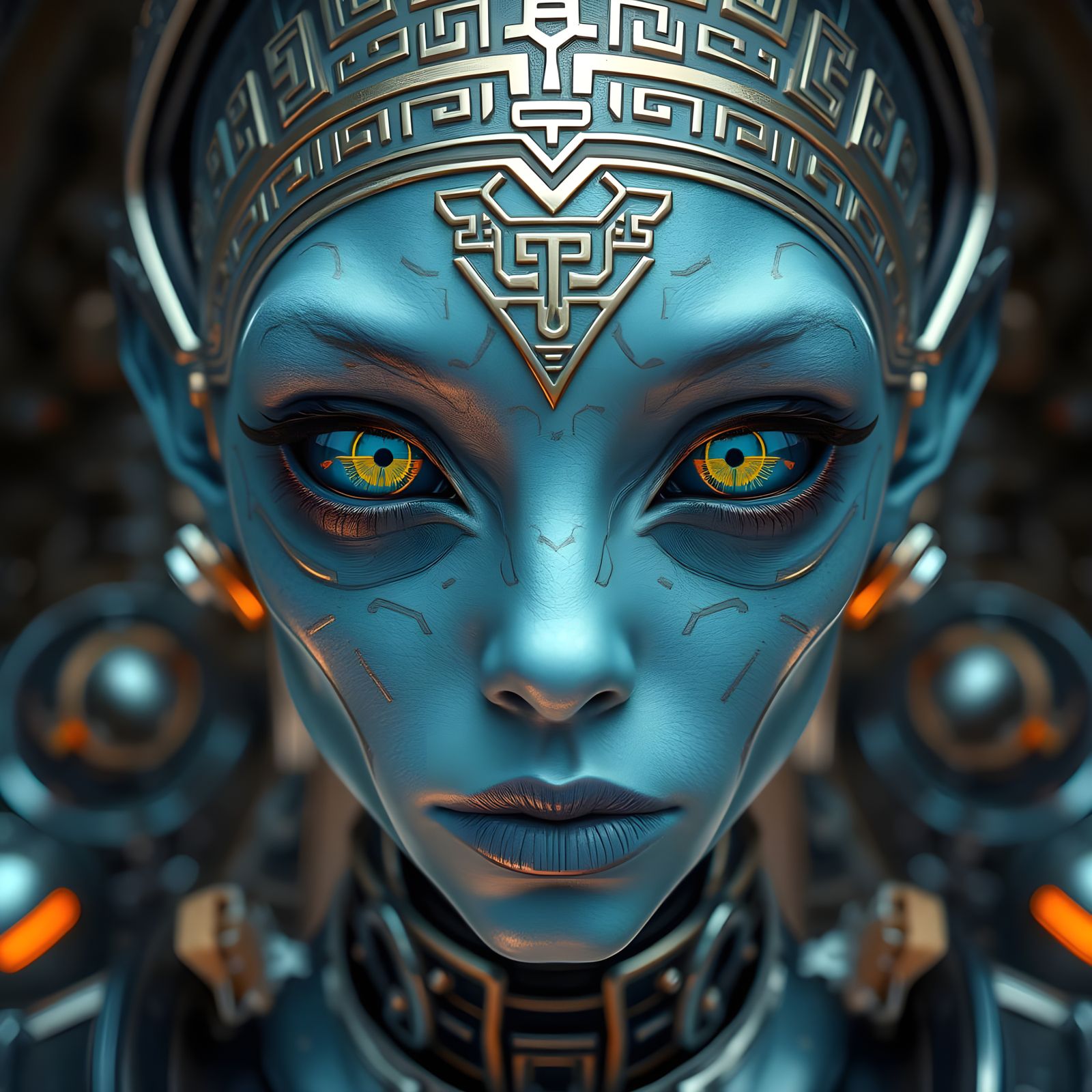 Ethereal Alien Queen in Cinematic Sci-Fi Portraiture