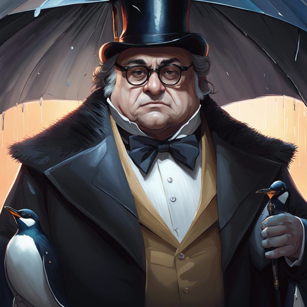 Penguin Portrait: Danny DeVito as Gotham Villain