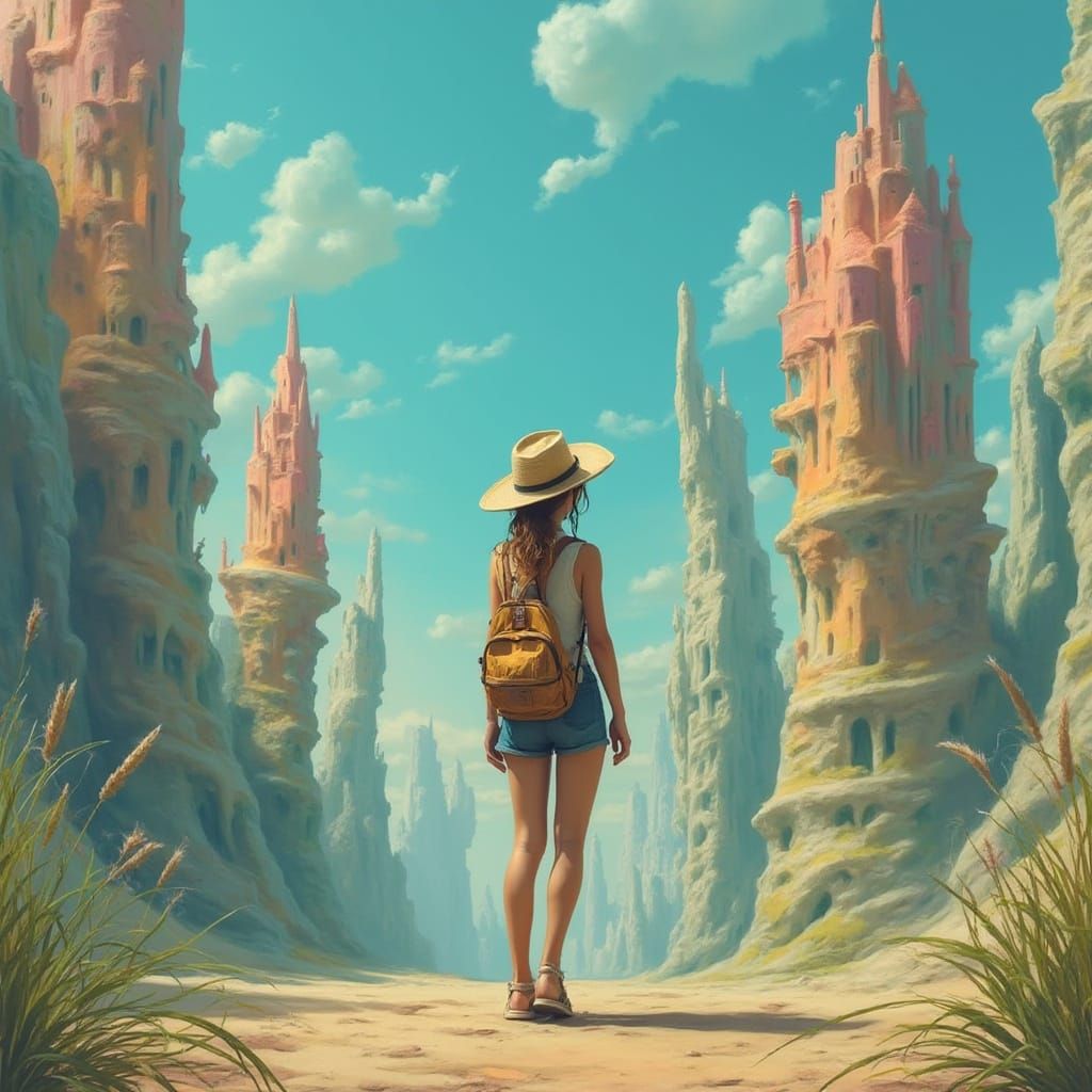 Surreal Cityscape Inspired by Salvador Dali and Rothko