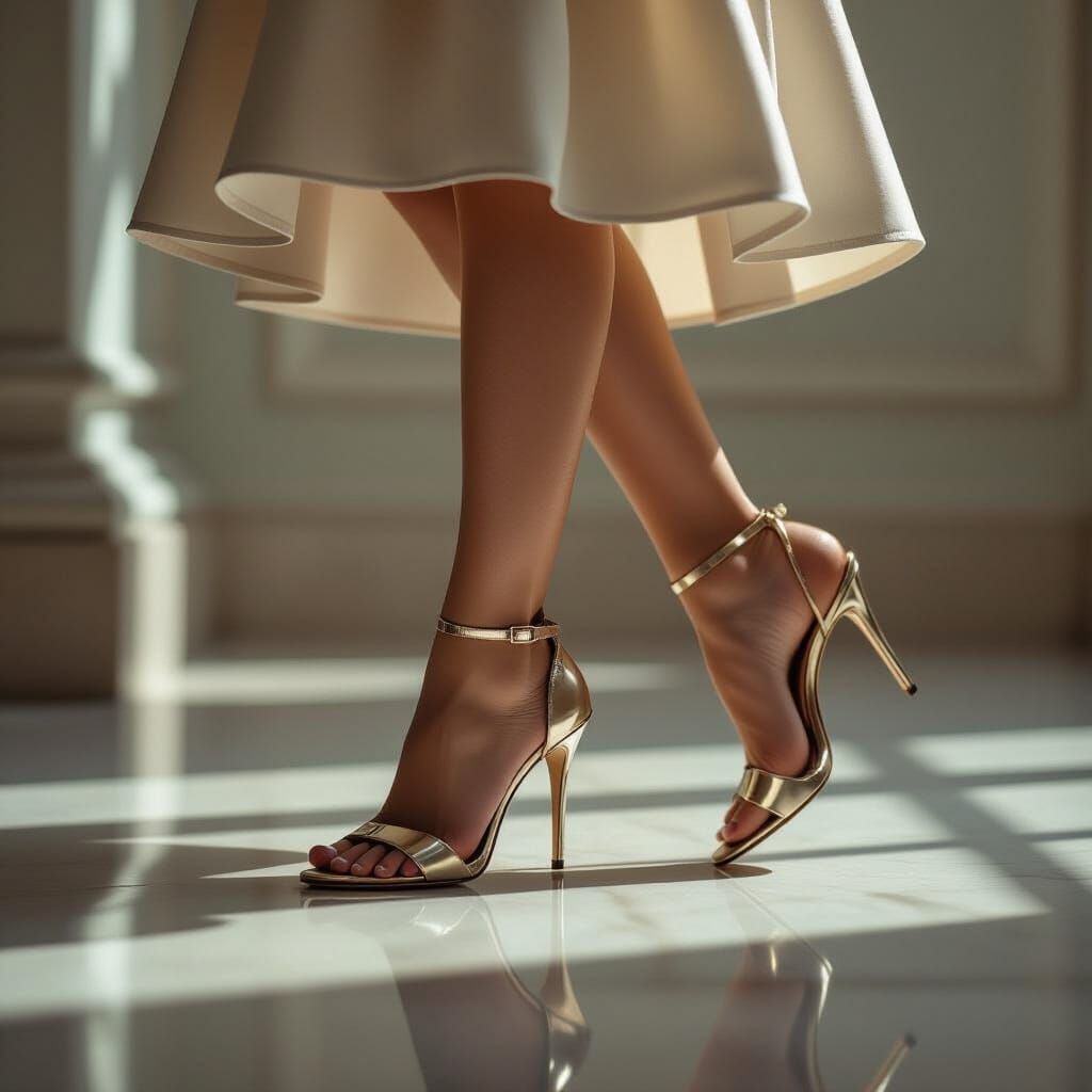 Dramatic View of Woman in High Heels