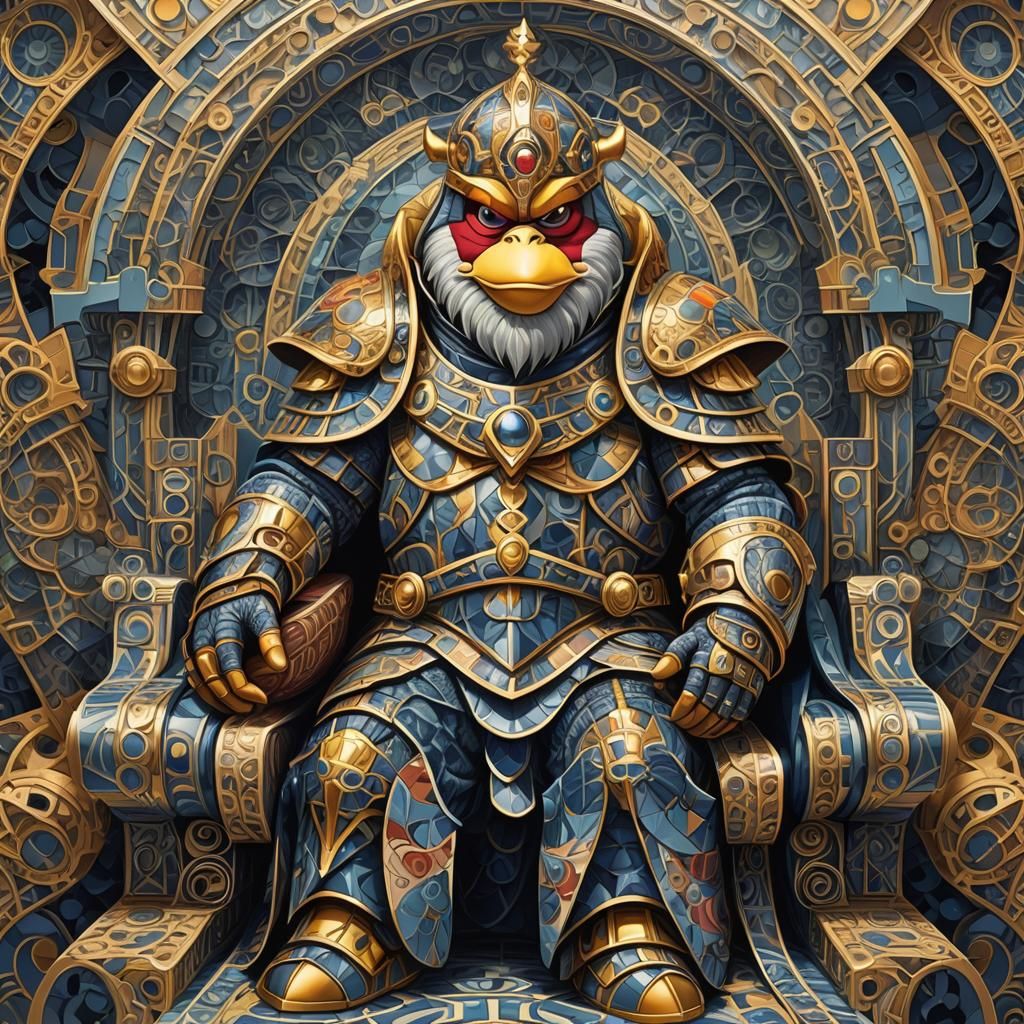 King Dedede in Abstract Fractal Geometric Landscape