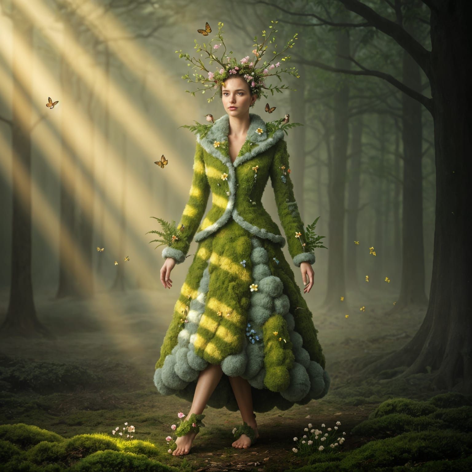 Living Moss Fashion: A Walking Garden Ecosystem