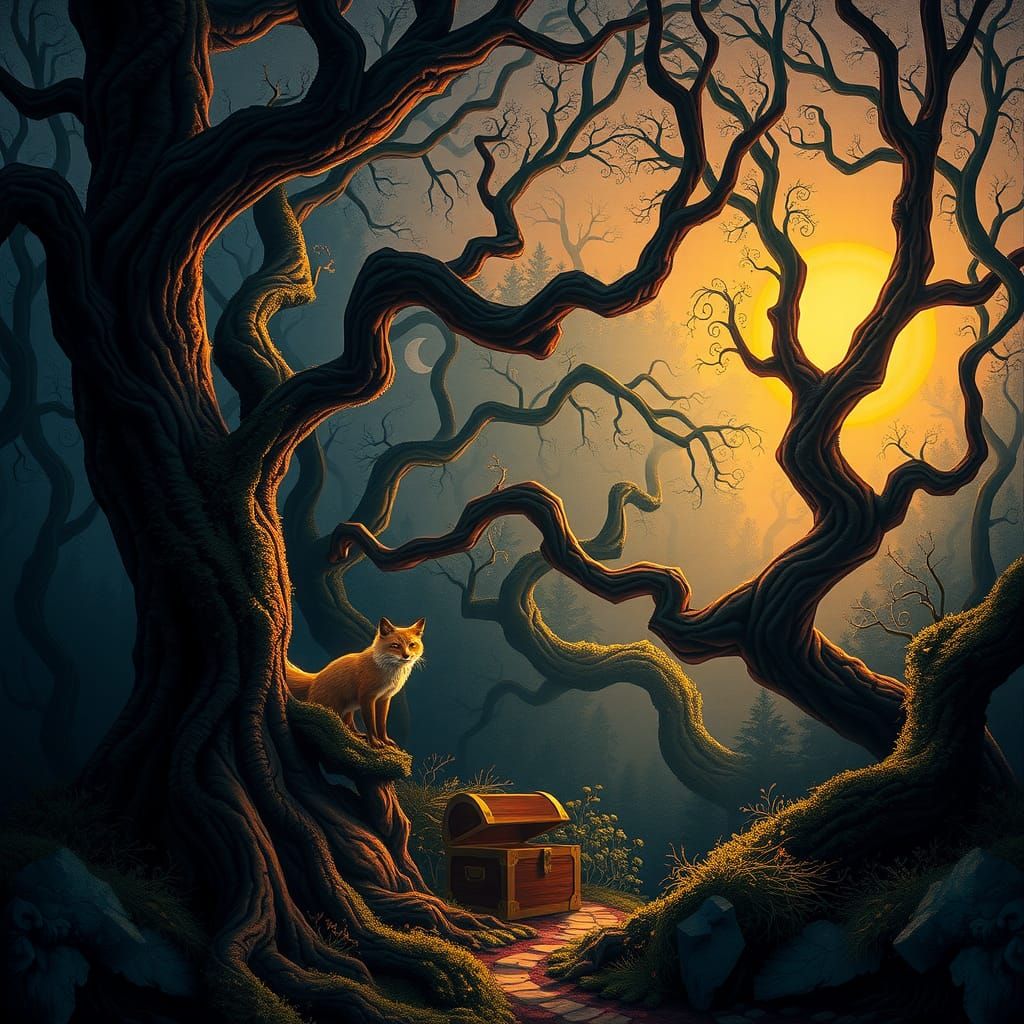 Enchanted Forest Dreamscape with Hidden Objects