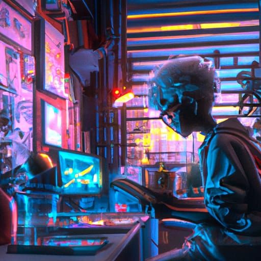 Afropunk Lofi Girl in Studio Ghibli Anime Style