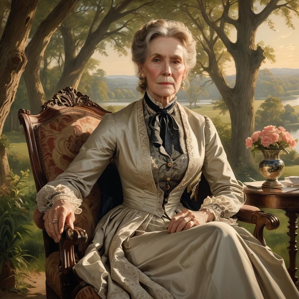 Charlotte Wood Albee Portrait in Historical Realism