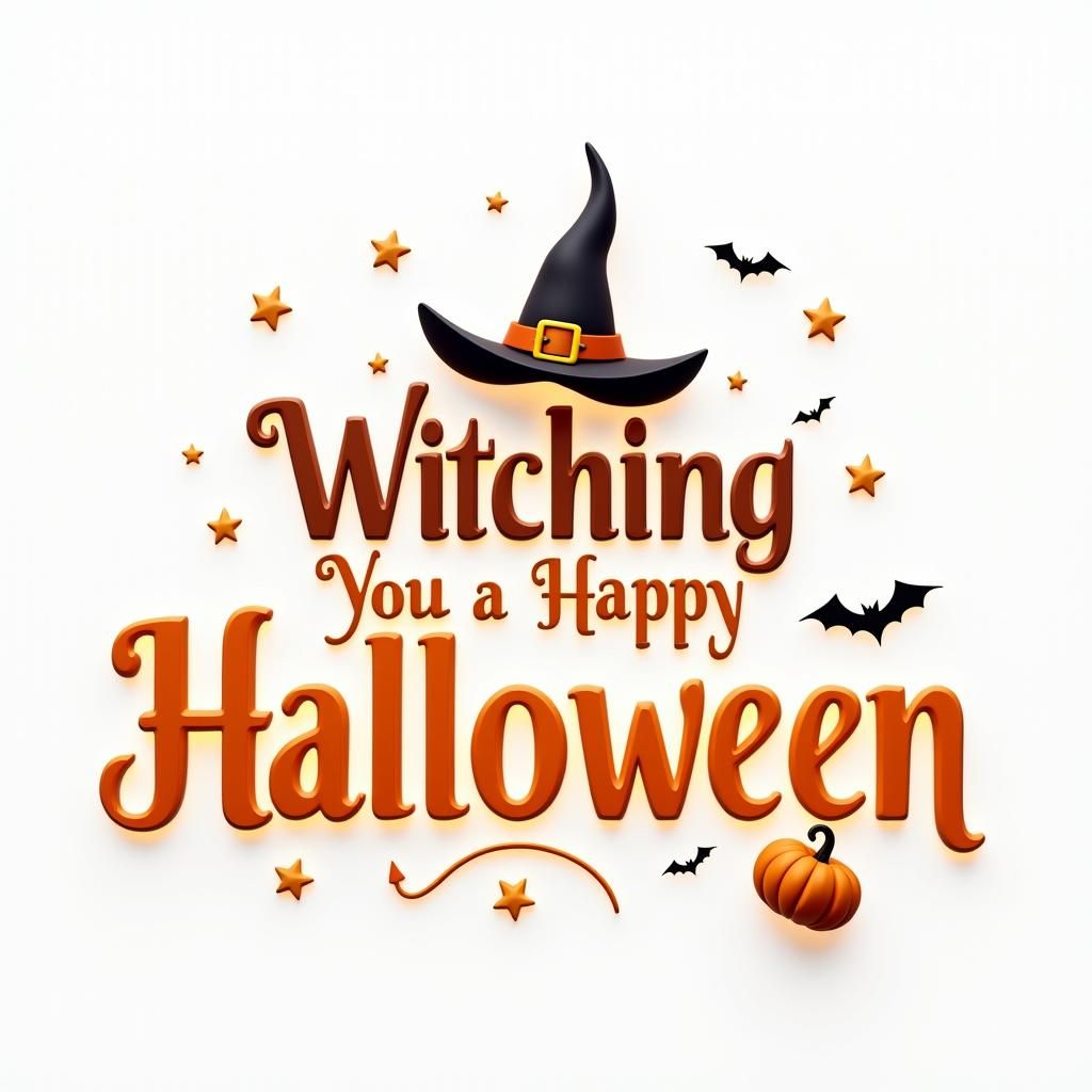 Mystical Halloween Greeting Card with Witchcraft Elements