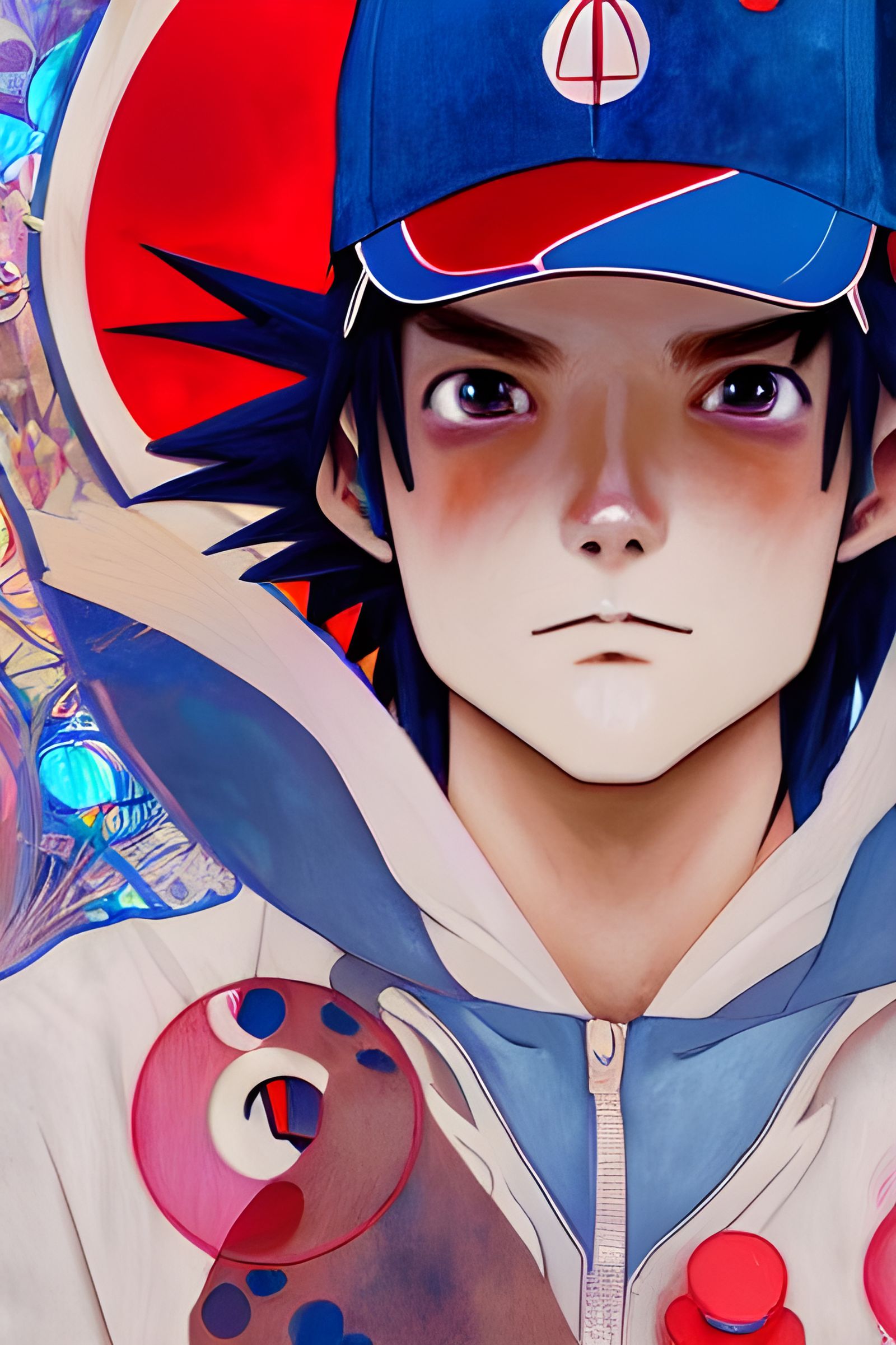 Ash Ketchum Art Nouveau Portrait in Tokyo
