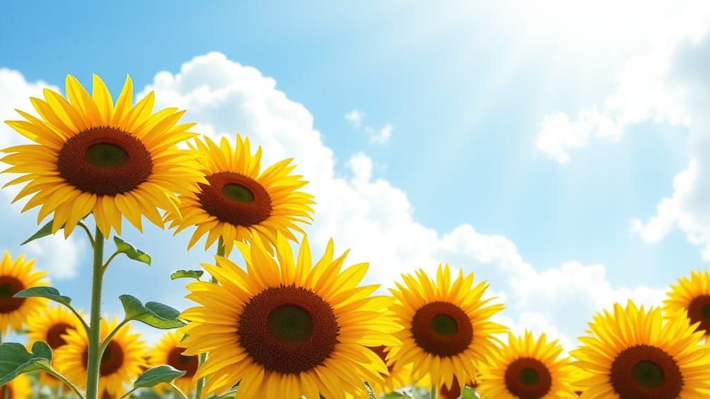 Vibrant Sunflowers in a Dreamy Academic Landscape