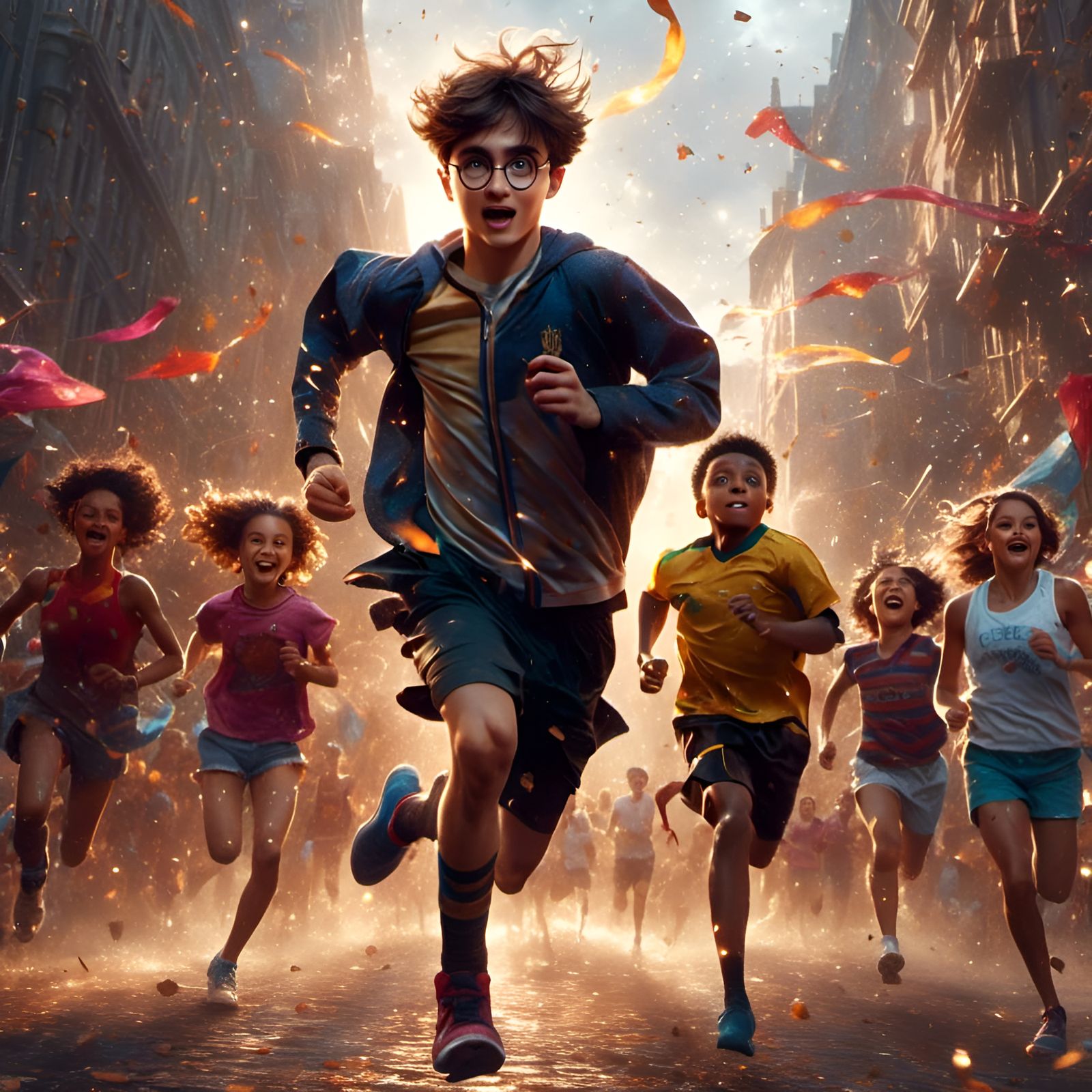 Harry Potter in Animated Race Scene