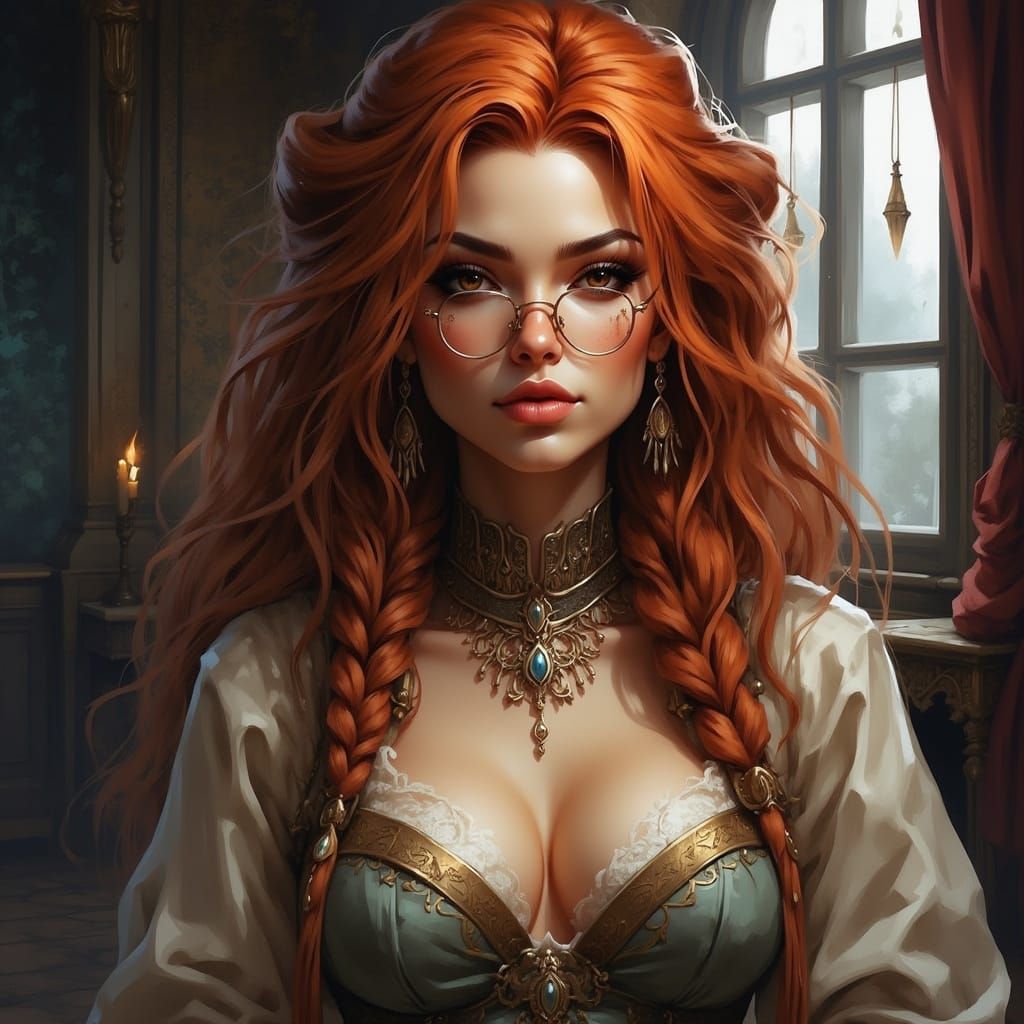 Seamstress Portrait in Old-World Mystical Style