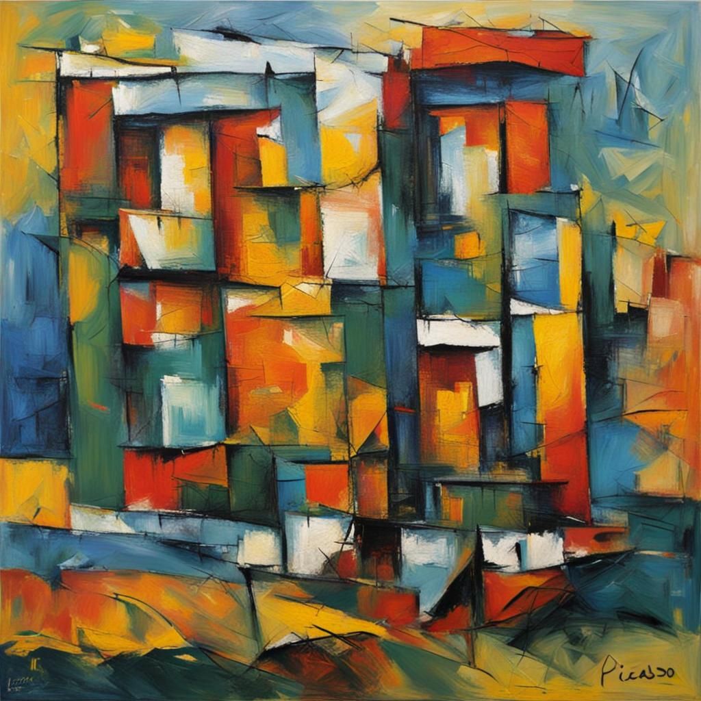 Abstract Oil Painting in Picasso Style