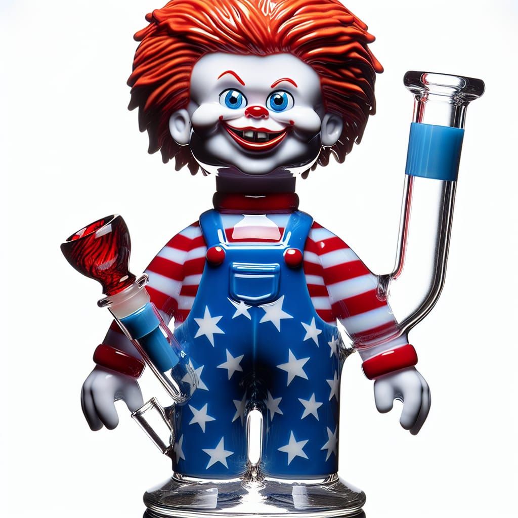 Unique Glass Bong Shaped Like a Mischievous Doll