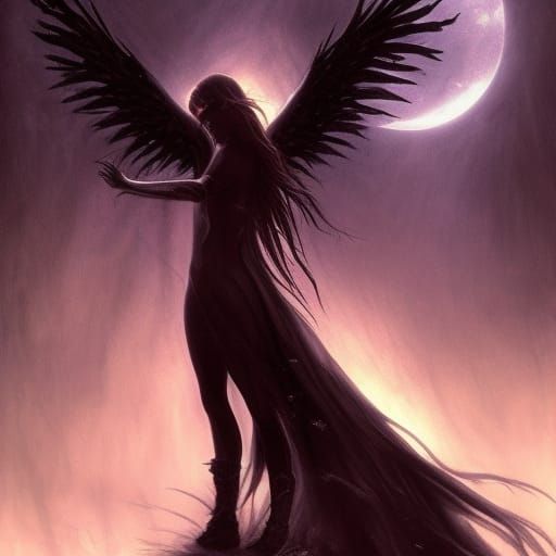 Dark Angel Fantasy Art in 8K Resolution
