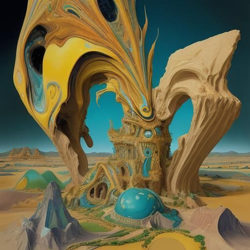 Surreal Sphinx in Style of Hieronymus Bosch