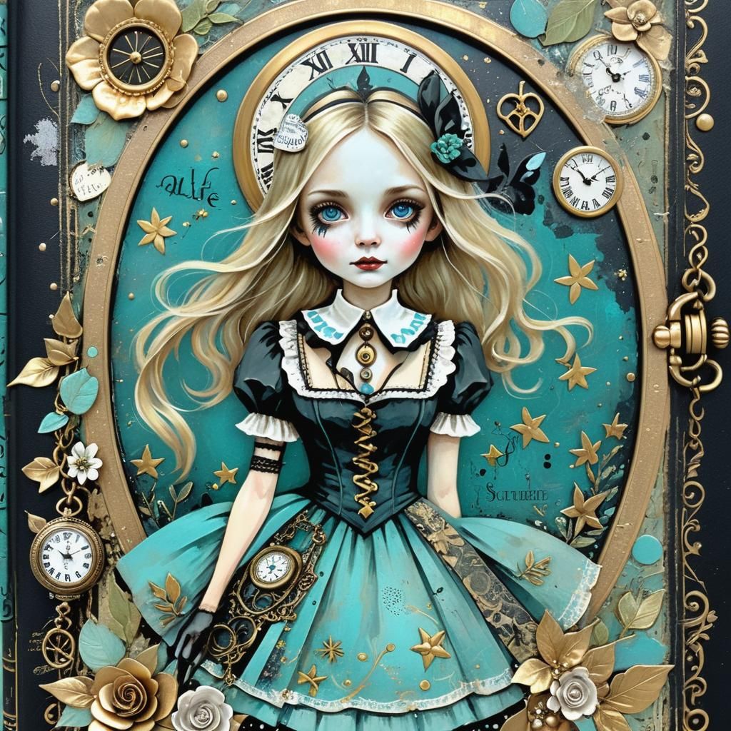 Whimsical Wonderland Journal Cover in Art Nouveau Style