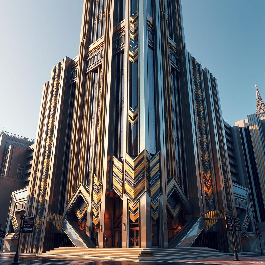 Futuristic Building Facade in Sci-Fi Style