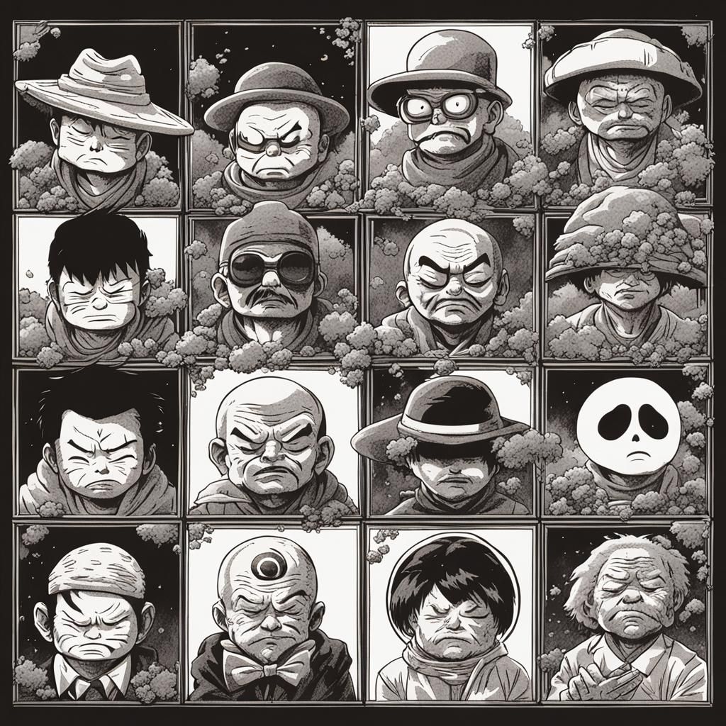 Faces in Akira Toriyama style