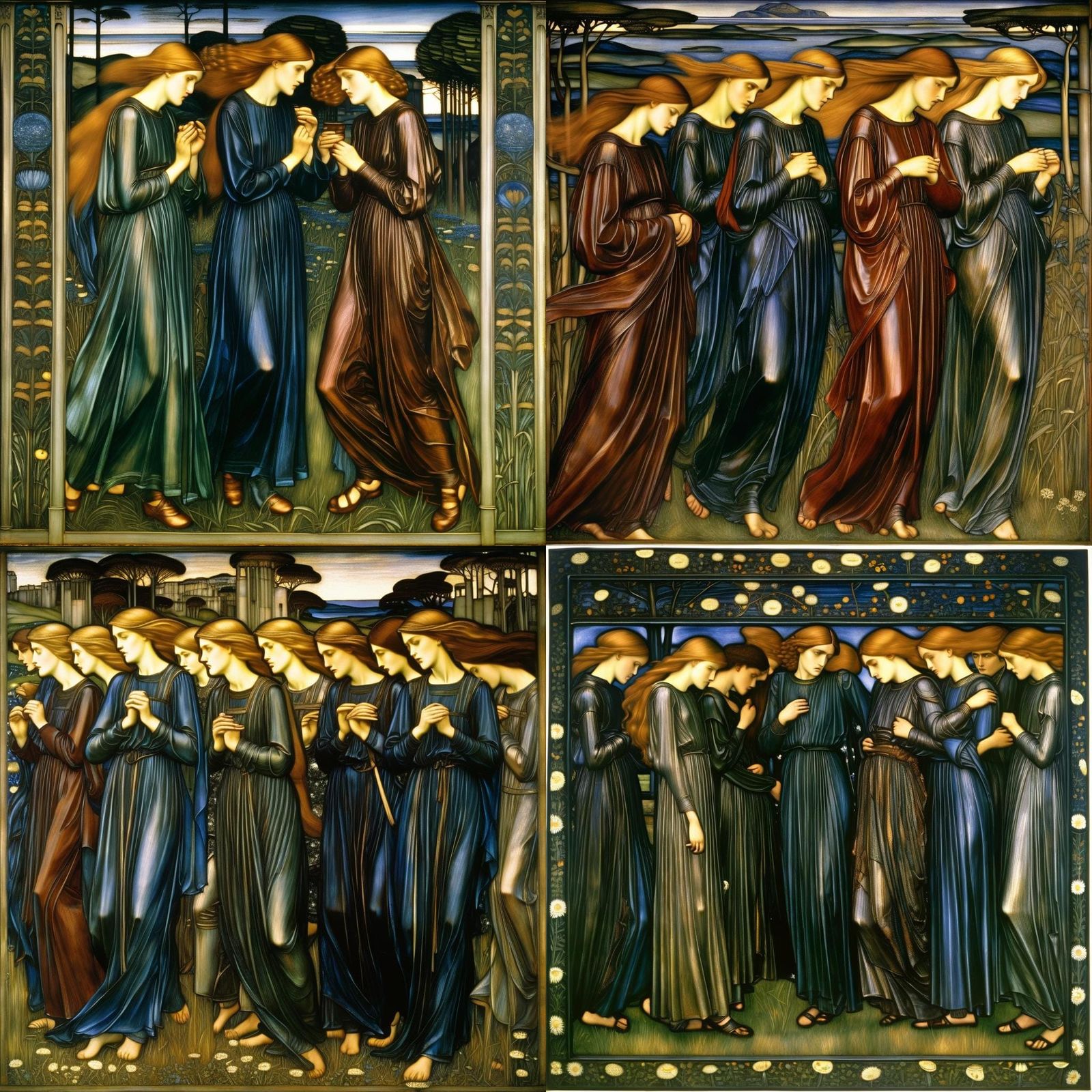 Evocative Figure in Pre-Raphaelite Style