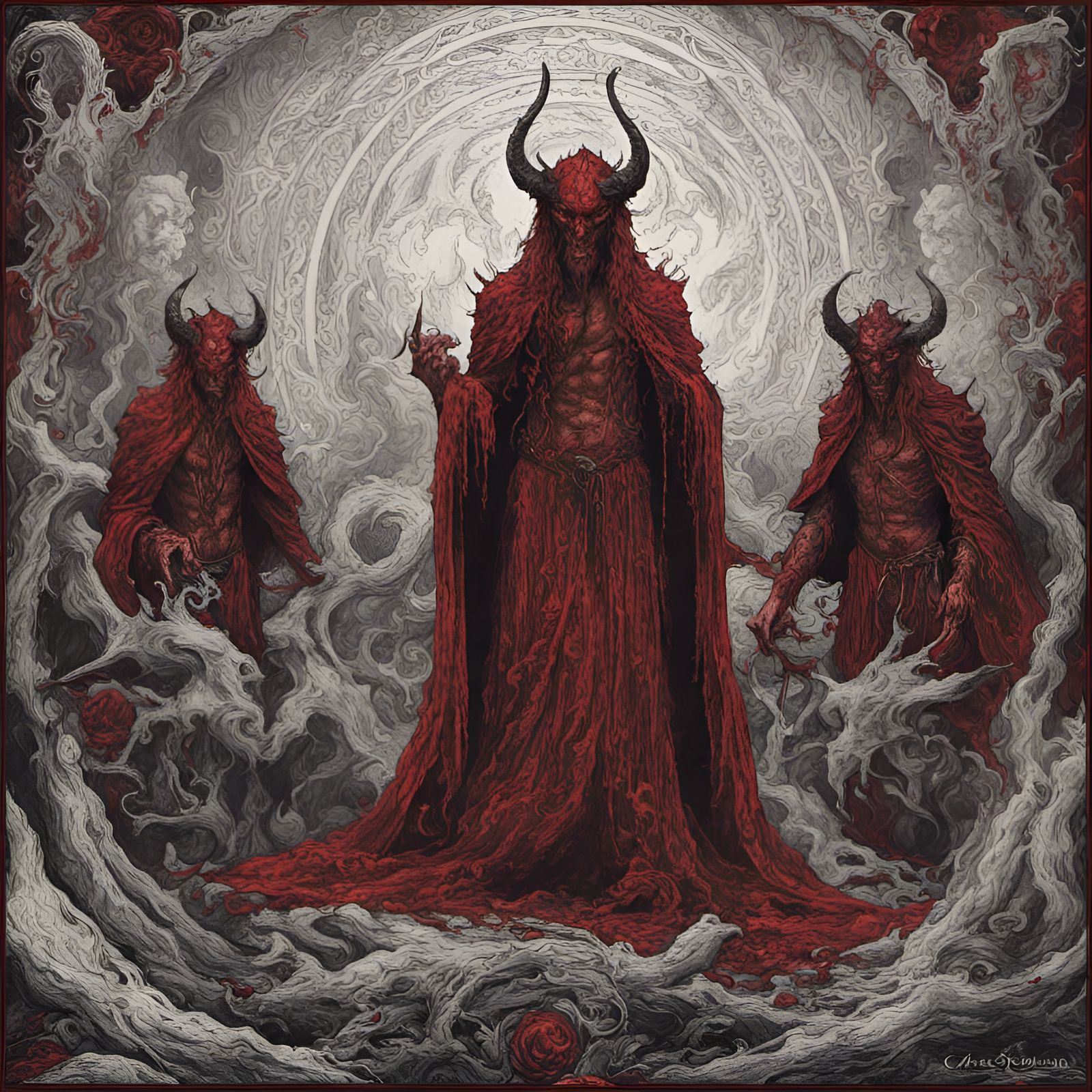 Demonic Princes of Hell in Black Metal Style