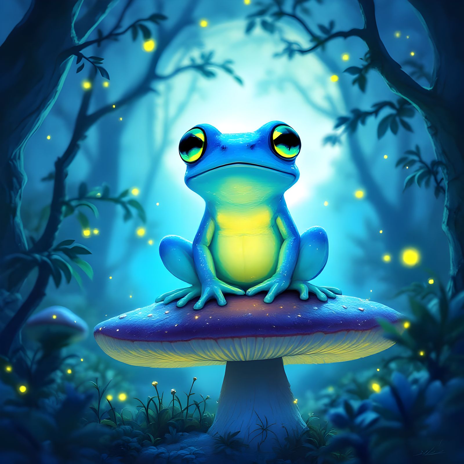 Glowing Amphibian in Ethereal Hues
