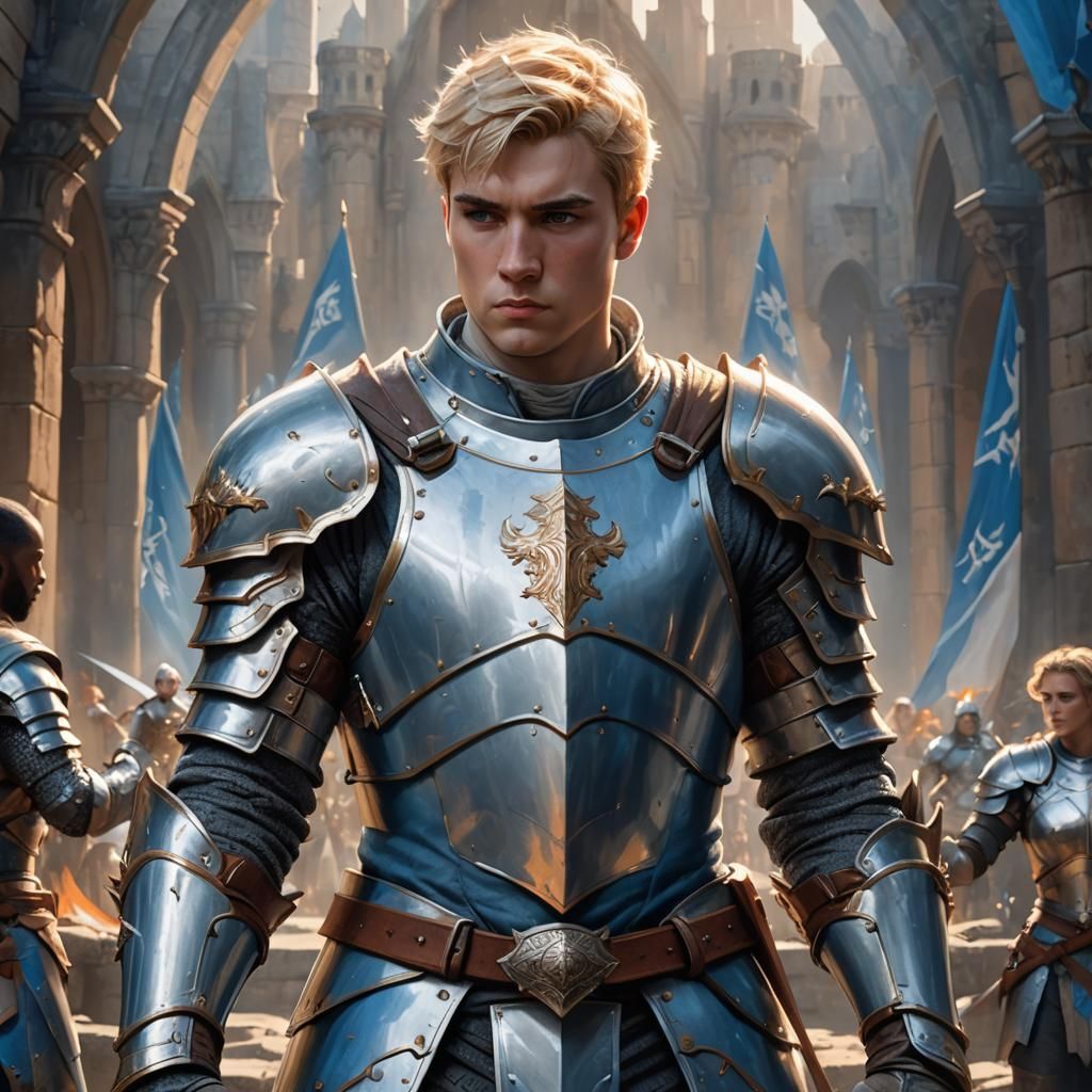 Young Knight in Light Armor: Digital Matte Painting