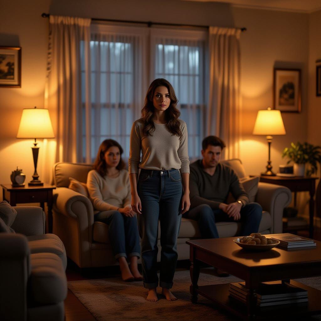 Tense Domestic Scene in Cinematic Realism