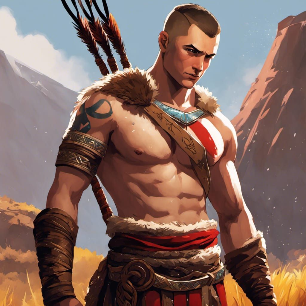 Shirtless Atreus God of War Digital Art