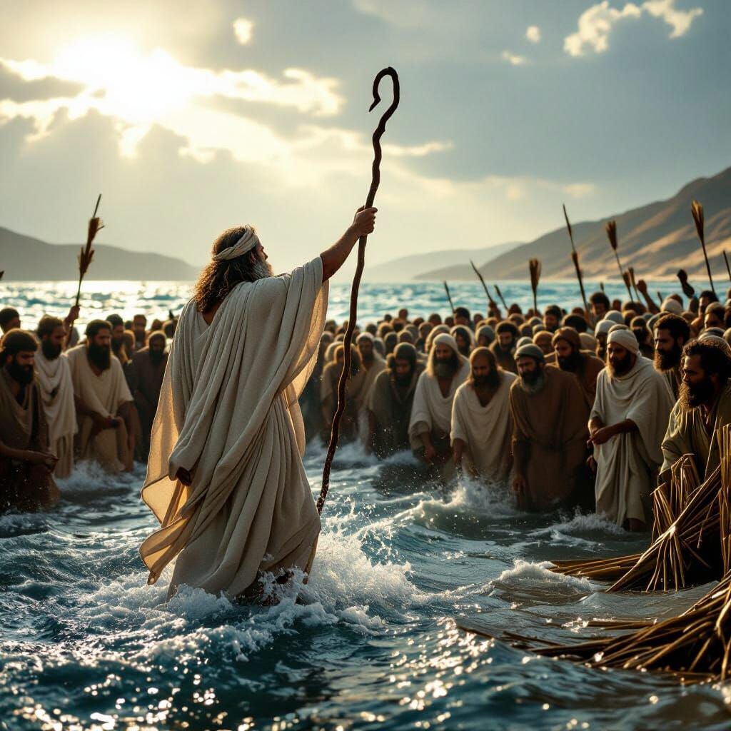 Moses Parts the Sea, Leading People to Canaan