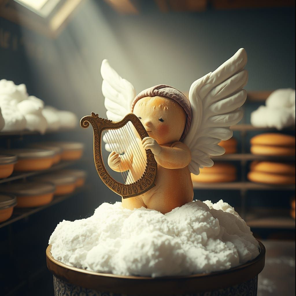 Celestial Sourdough Baker: A Hyperrealistic Scene