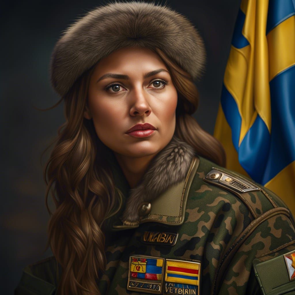 portrait of the Ukrainian women veteran