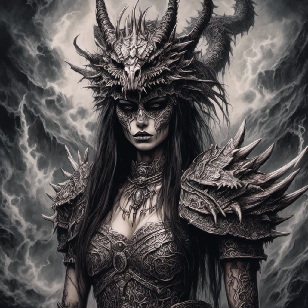 Chicano Tattooed Warrior with White Dragon