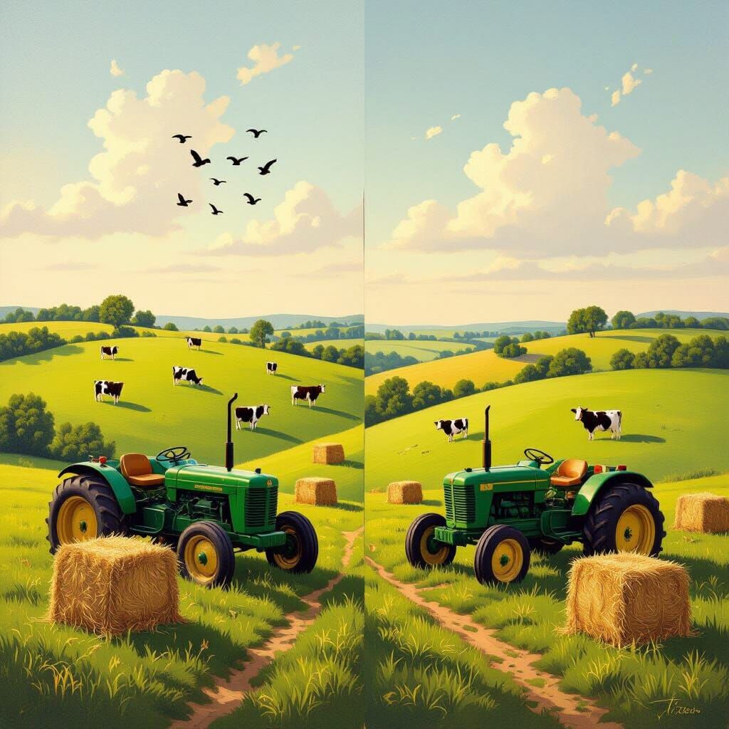 Pastoral Farm Scenes With Subtle Differences Oil Painting