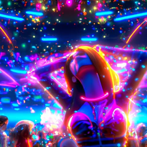 Hyperdetailed Raving Girl in Anime Key Visual Style