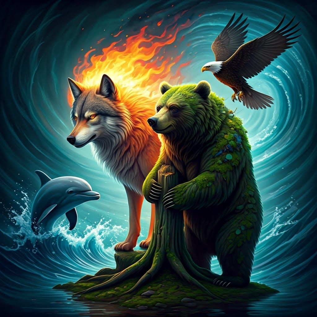 Mystical Creatures Unite in Environmental Harmony