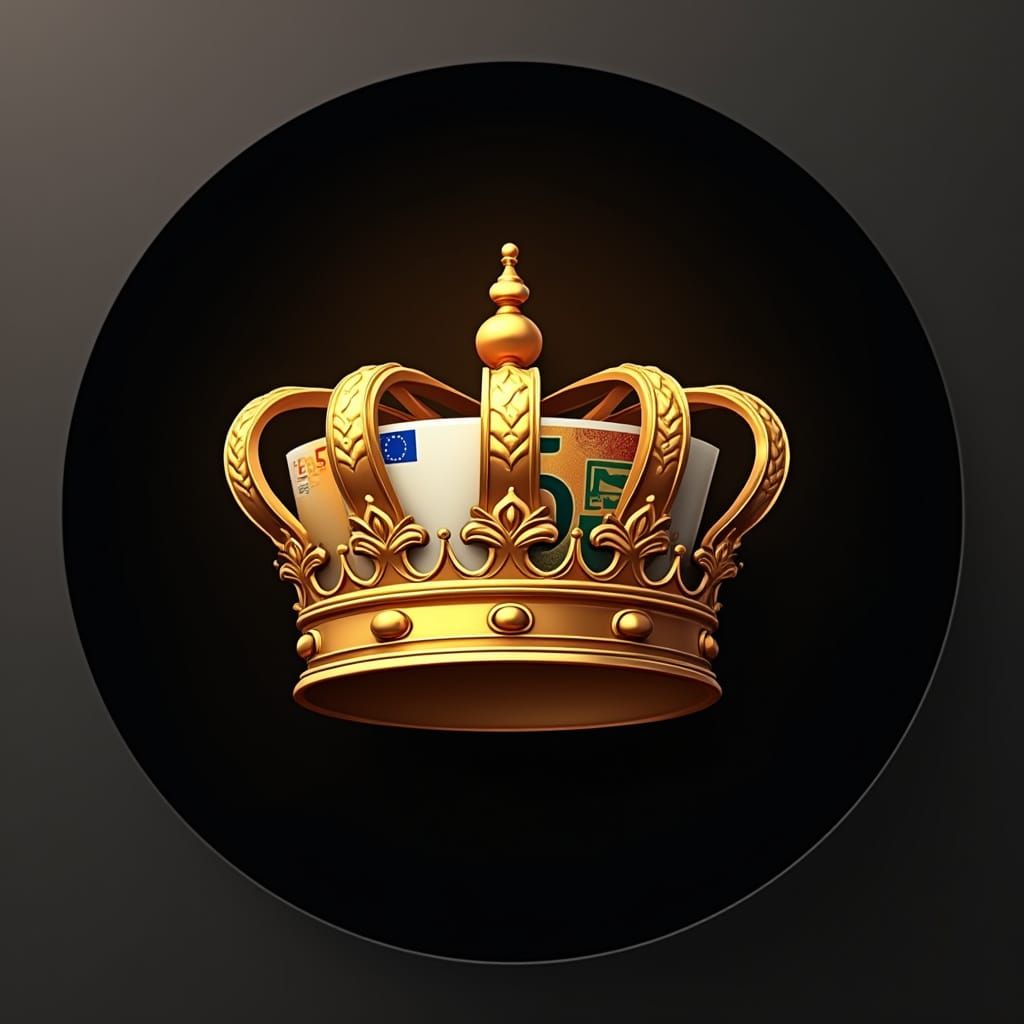 Elegant Crown and Euro Logo in Vector Style