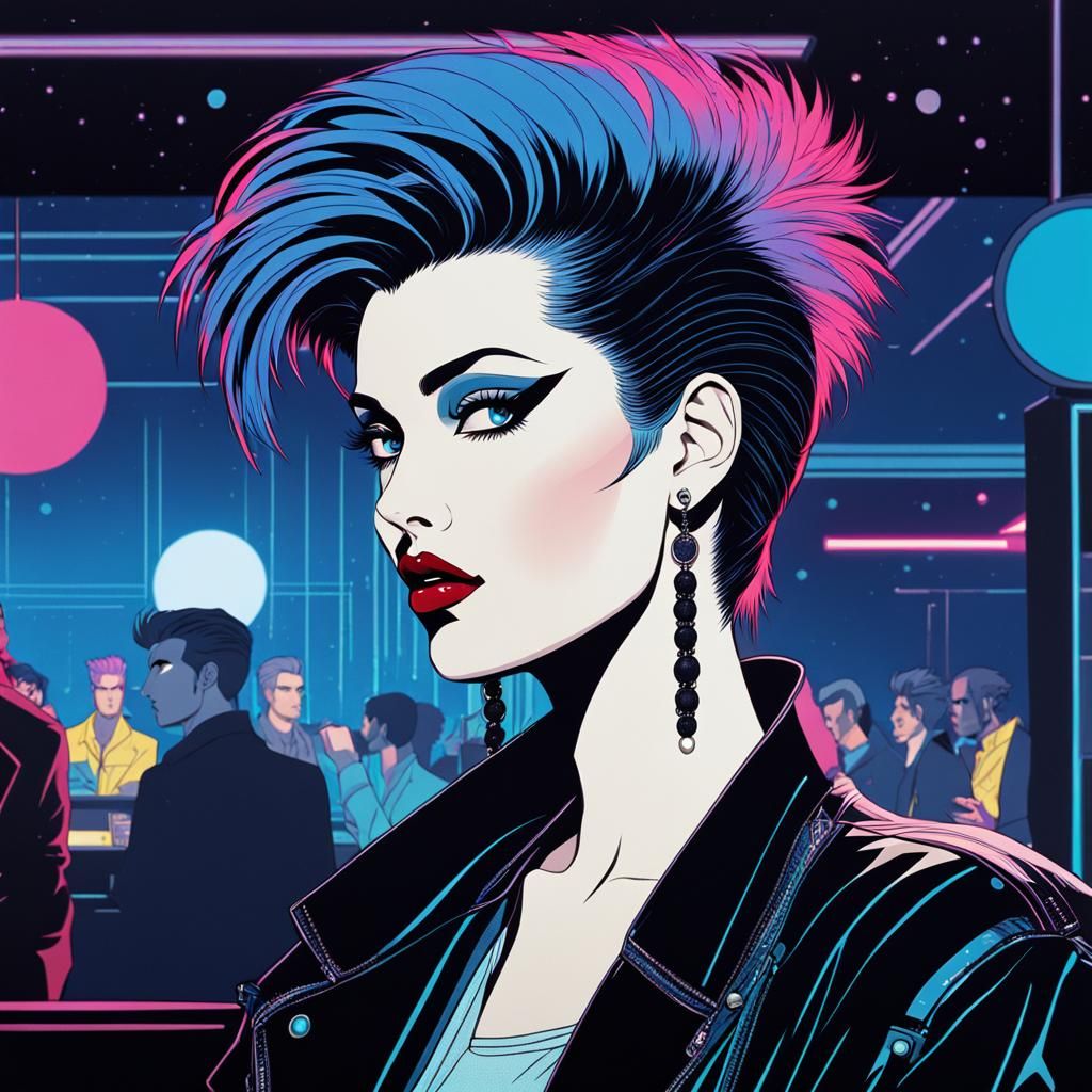 Anime Girl in 80s Club, Nagel Style