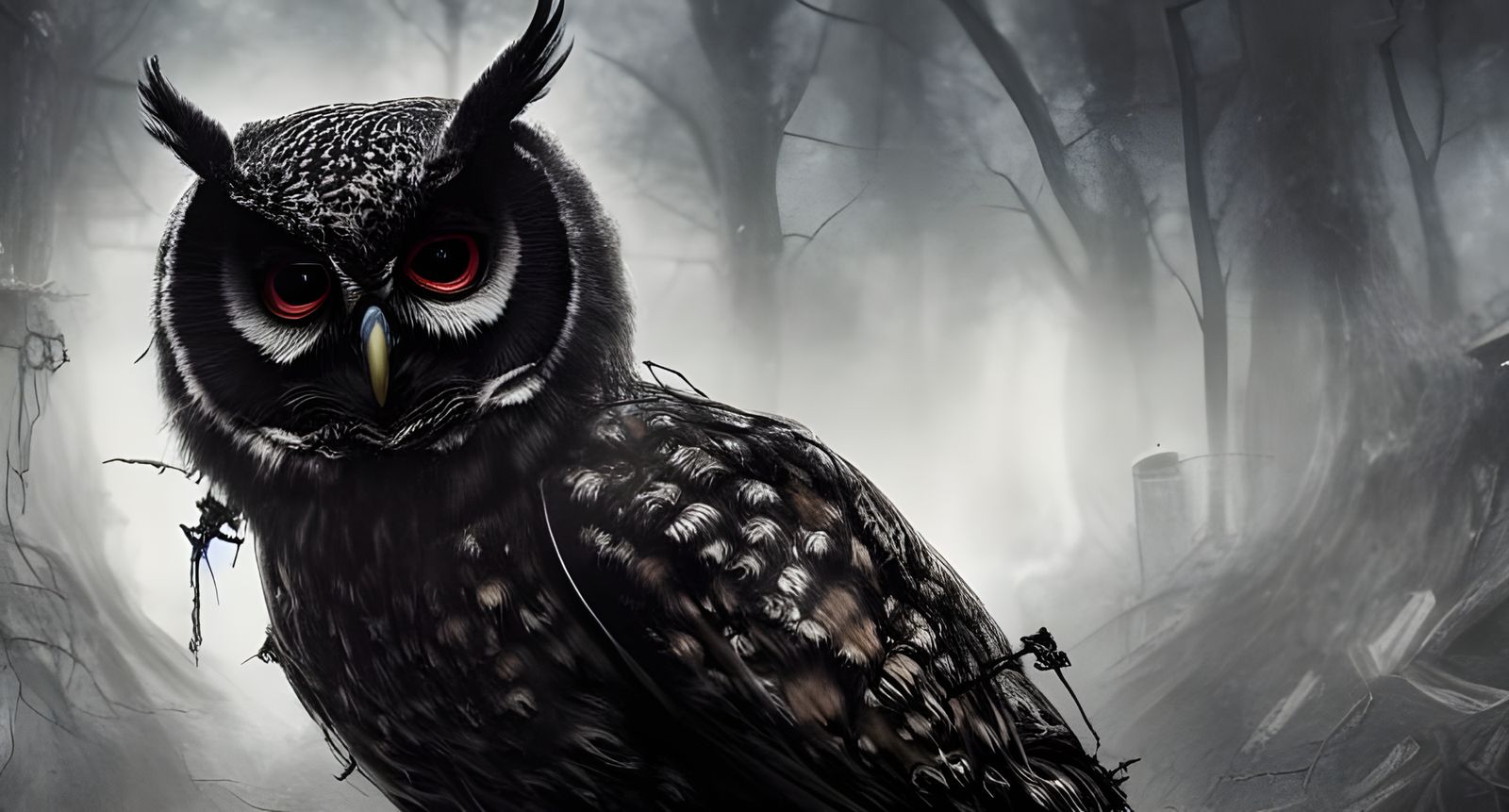 Dark Owl God in Post-Apocalyptic Horror