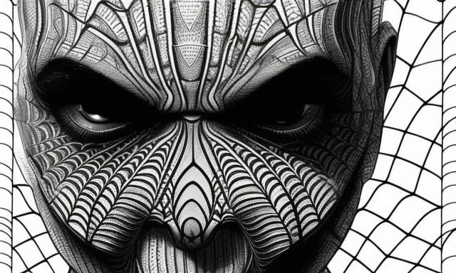 Coloring Book Spider Page in Black and White
