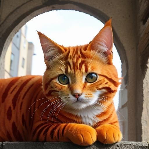 Orange Cat with Torn Ear