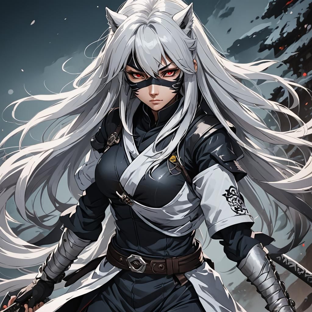 Anime Ninja with White Hair, Cel-Shaded Manga Scan