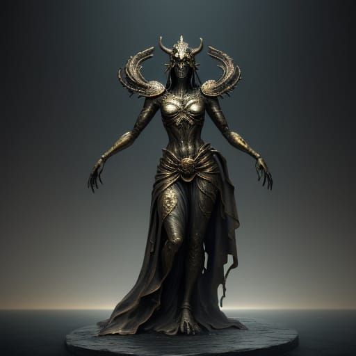 Auricrot X: Tarnished Bronze Idol of Dystopian Surrealism