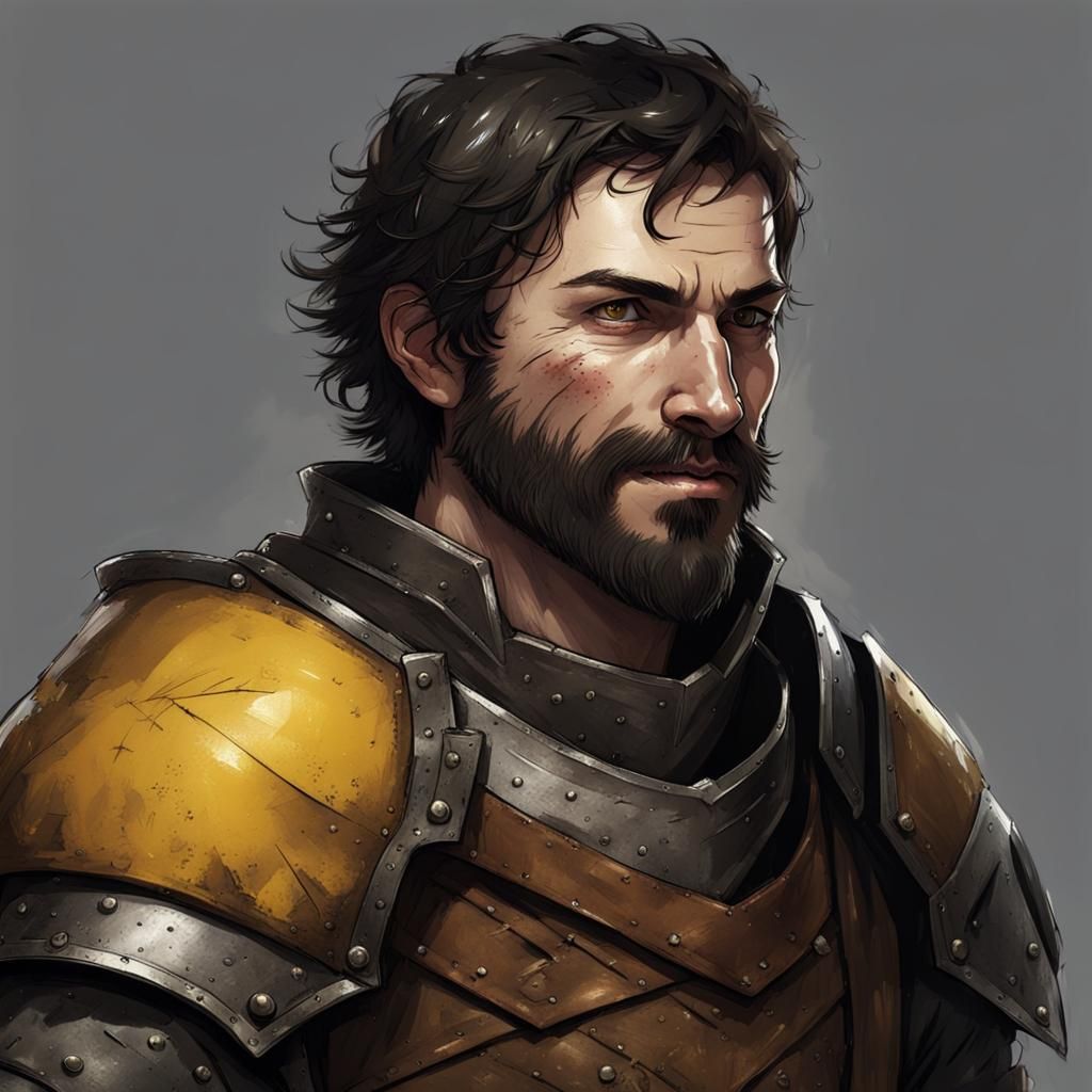 Scarred Warrior Portrait in Dark Fantasy Style