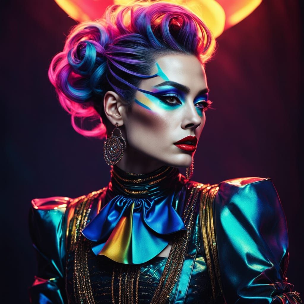 Surreal Futuristic Portrait of Androgynous Hologlam Cabaret ...