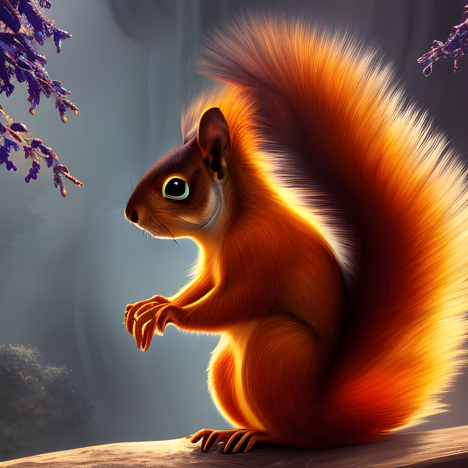 Amber Fur Squirrel: Fantasy Concept Art